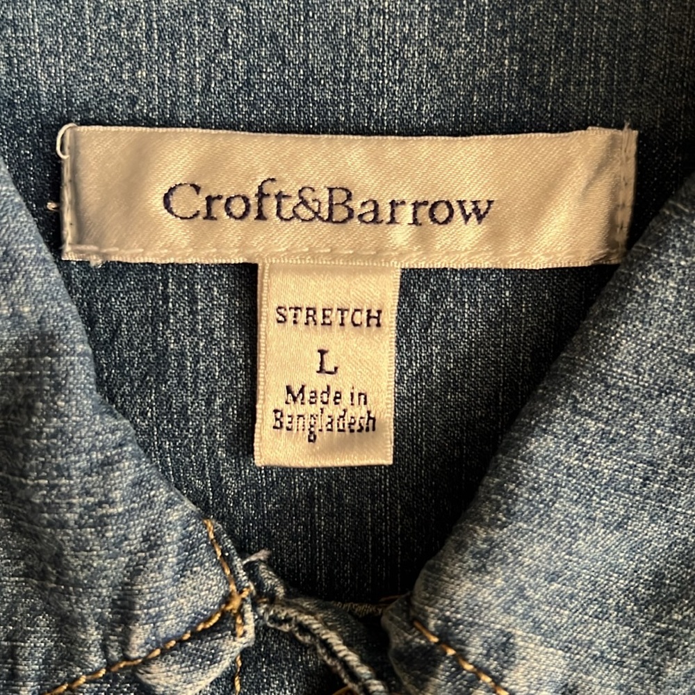Women’s Croft and Barrow Jean Jacket SZ L - Picture 7 of 9